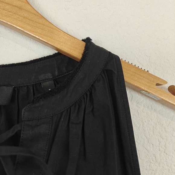 Theory Nallane Light Poplin Sleeveless Black Cotton V-neck Mini Dress Size 6 - Picture 11 of 16